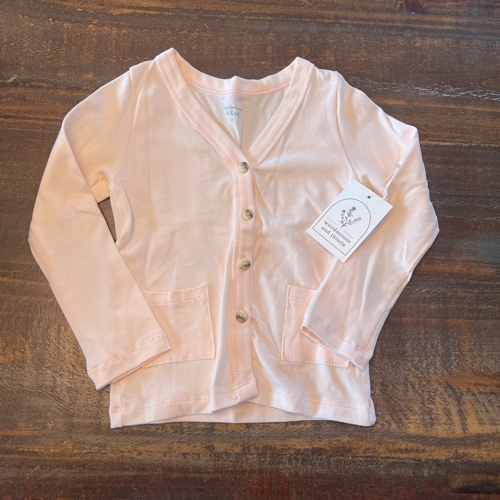 Pink Button-Up Cardigan